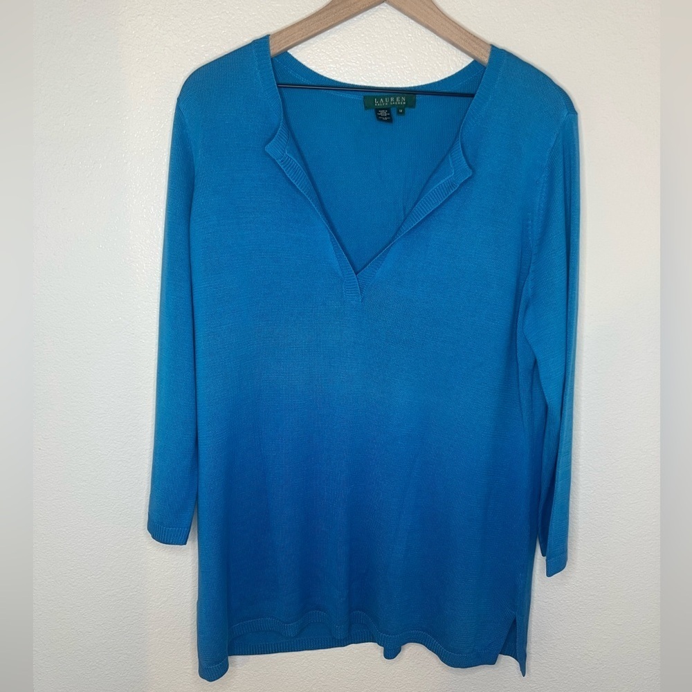 Lauren Ralph Lauren 100% Silk Long Sleeve Shirt 1X
